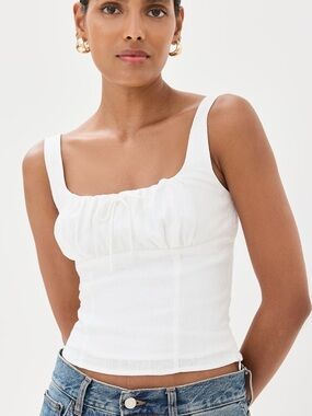 Reformation Balia Linen Top in White